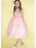 Thin Straps Lace Tulle Flower Girl Dress